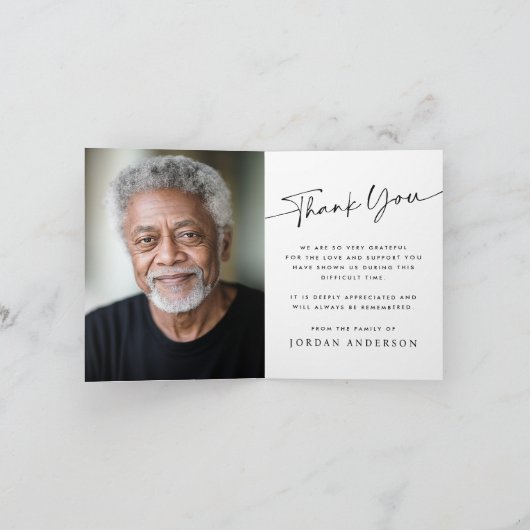 Elegante Christelijke kruisnaam datum begrafenisfo Bedankkaart (Binnen)