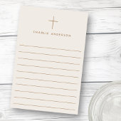 Elegante Christelijke kruisnaam lichtbruin gevoerd Post-it® Notes