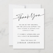 Elegante Christelijke kruisnamendatum begrafenis Bedankkaart (Achterkant)