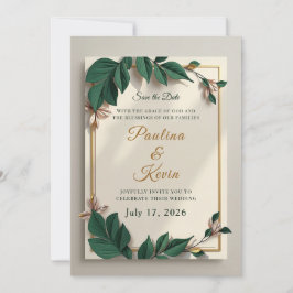 Elegante christelijke trouw e-invitatie kaart