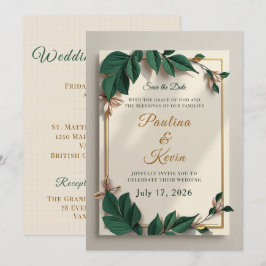 Elegante christelijke trouw e-invitatie kaart