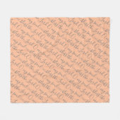 Elegante Christelijke ZEGEN DE HEER Peach Fleece Deken (Voorkant (Horizontaal))