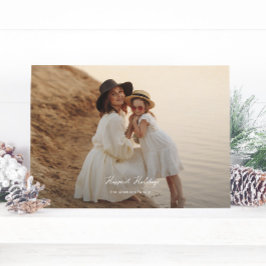 Elegante Christmas Abundance fotoscript Happy Feestdagenkaart