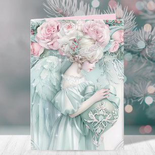 Elegante Christmas Angel Sparkle Feestdagen Kaart
