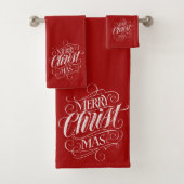 Elegante CHRISTmas Christelijke Kalligrafie Krijt  Bad Handdoek (Insitu)