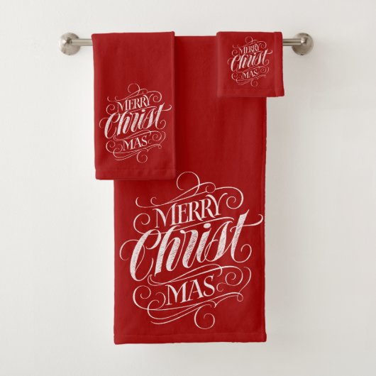 Elegante CHRISTmas Christelijke Kalligrafie Krijt  Bad Handdoek (Insitu)
