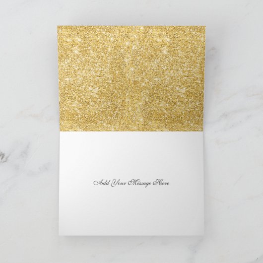 Elegante Christmas Gold Glitter Sneeuwvlokken Paar Feestdagen Kaart (Binnen)