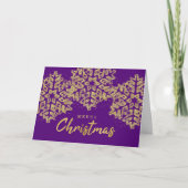 Elegante Christmas Gold Glitter Sneeuwvlokken Paar Feestdagen Kaart (Voorkant)