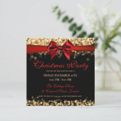 Elegante Christmas Gold Shimmer Lights Ribbon Kaart (Staand voorkant)