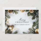 Elegante Christmas Pine Tree Business Holiday Kaar Feestdagenkaart (Voorkant)