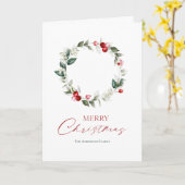 Elegante Christmas Wreath Kaart (Gele Bloem)