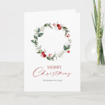 Elegante Christmas Wreath Kaart