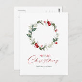 Elegante Christmas Wreath Kaart (Voorkant / Achterkant)