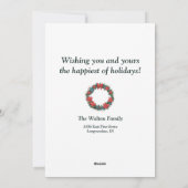 Elegante Christmas Wreath Kaart – PersonalizedCard (Achterkant)