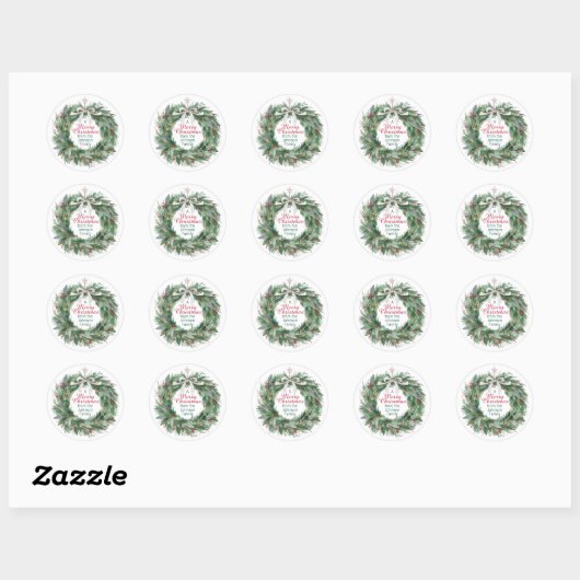 Elegante Christmas Wreath Sticker (Vel)
