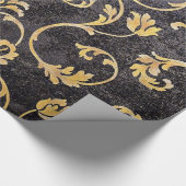 elegante chroomzwart en goudvocht cadeaupapier (Hoek)