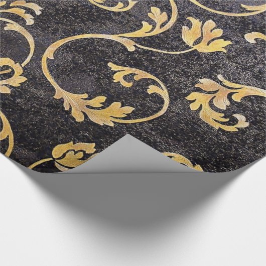 elegante chroomzwart en goudvocht cadeaupapier (Hoek)