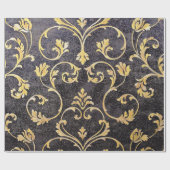 elegante chroomzwart en goudvocht cadeaupapier (Vlak)