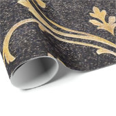 elegante chroomzwart en goudvocht cadeaupapier (Rol Hoek)