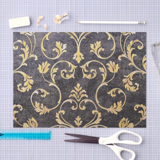  elegante chroomzwart en goudvocht tissuepapier (Craft)