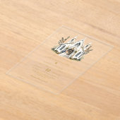 Elegante Church Waterverf Venue Manor Wedding Acryl Uitnodigingen (Laagn)