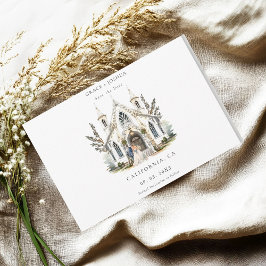 Elegante Church Waterverf Venue Manor Wedding Save The Date