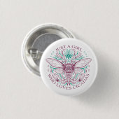 Elegante Cicada Insect Botanical Line Art Offerte Ronde Button 3,2 Cm (Voorkant /achterkant)