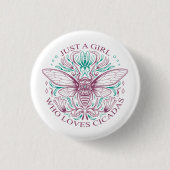 Elegante Cicada Insect Botanical Line Art Offerte Ronde Button 3,2 Cm (Voorkant)