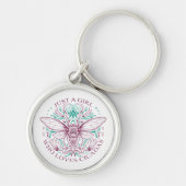 Elegante Cicada Lover Quote voor Girls Line Art Sleutelhanger (Voorkant)