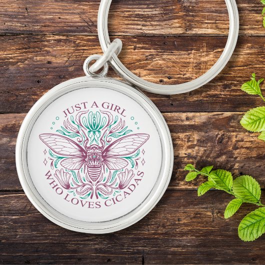 Elegante Cicada Lover Quote voor Girls Line Art Sleutelhanger