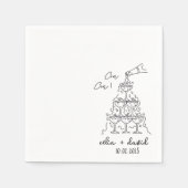 Elegante Cin Cin Italiaanse bruiloft Servet (Voorkant)