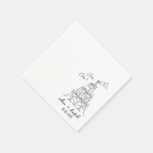 Elegante Cin Cin Italiaanse bruiloft Servet (Hoek)