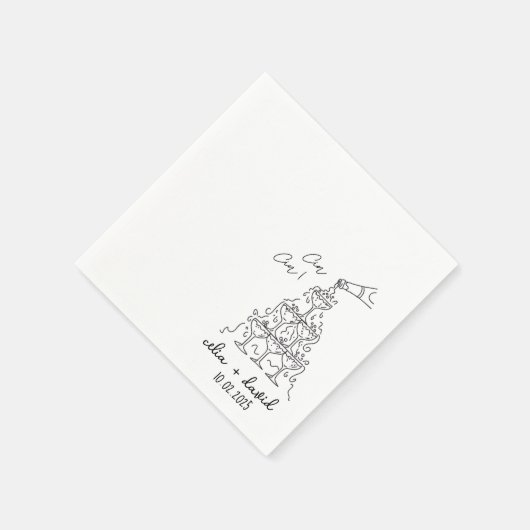 Elegante Cin Cin Italiaanse bruiloft Servet (Hoek)