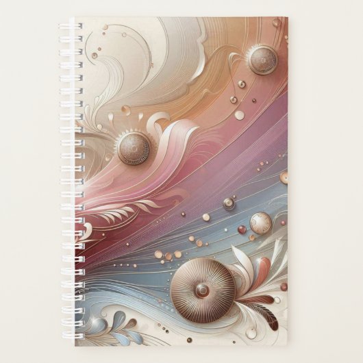 Elegante Circles & Feathers Planner (Voorkant)