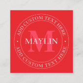 Elegante circulaire tekst Sjabloon Bewerkbaar Rood (Voorkant)