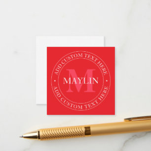 Elegante circulaire tekst Sjabloon Bewerkbaar Rood