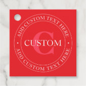 Elegante circulaire tekst Sjabloon Bewerkbaar Rood Bedankjes Labels (Voorkant)