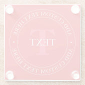 Elegante circulaire tekst Sjabloon Bewerkbaar Rood Glazen Onderzetter (Achterkant)