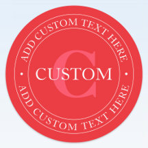 Elegante circulaire tekst Sjabloon Bewerkbaar Rood