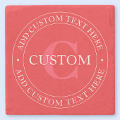 Elegante circulaire tekst Sjabloon Bewerkbaar Rood Stenen Onderzetter