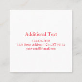 Elegante circulaire tekst Sjabloon Bewerkbaar Rood Vierkante Visitekaartje (Achterkant)