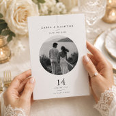 Elegante Circulaire Zwart & Wit Foto Save The Date