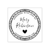Elegante cirkel aangepaste naam handgemaakt met li rubberstempel (Afrduk)