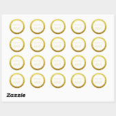 Elegante cirkelprint met goud folie ronde sticker (Vel)