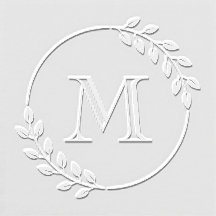 Elegante Cirkelvormige Dubbele Krans Monogram Init
