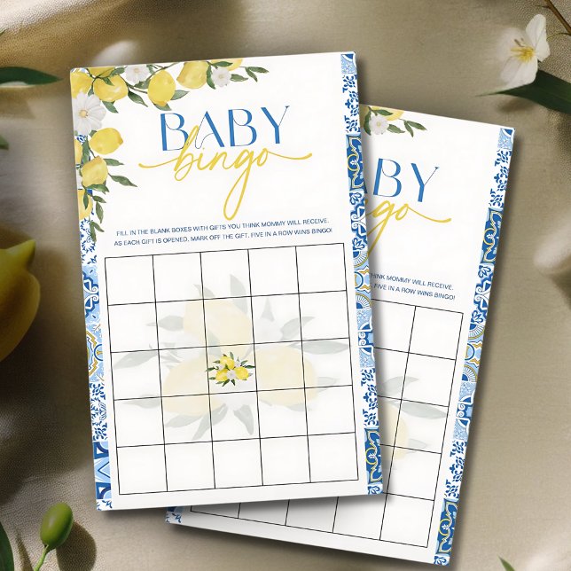 Elegante citroen baby shower bingo spel (Creator heeft geüpload)