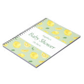 Elegante citroen Baby shower geschenklijst Notitie Notitieboek (Linkerzijde)