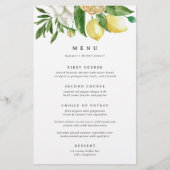 Elegante citroen bloemenmenu of Vrijgezellenfeest (Voorkant)