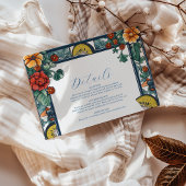 Elegante Citroen Botanische Blauwe Mediterrane bru Informatiekaartje