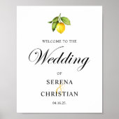 Elegante citroen bruiloft welkom afdrukbare poster (Voorkant)